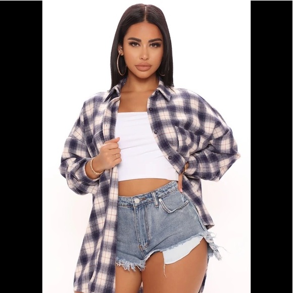 NWT Fashion Nova new collection oversized flannel shacket - Picture 4 of 5